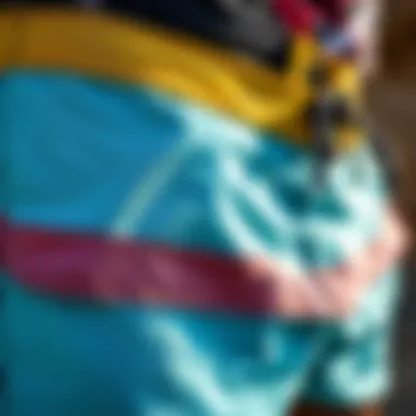 Quality Fabric and Craftsmanship Close-up of board shorts fabric and stitching