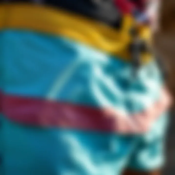 Quality Fabric and Craftsmanship Close-up of board shorts fabric and stitching