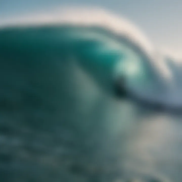 An aerial view of surfers riding waves with advanced surfboards