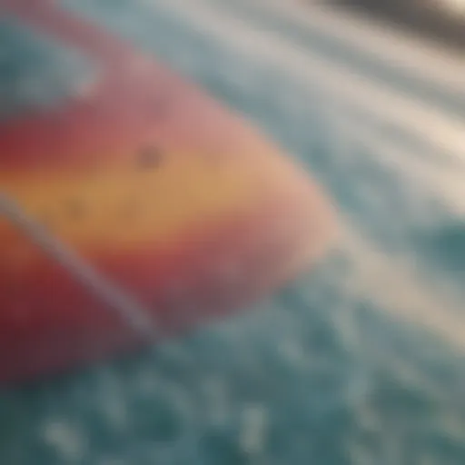 A close-up of a modern surfboard showcasing innovative materials and design