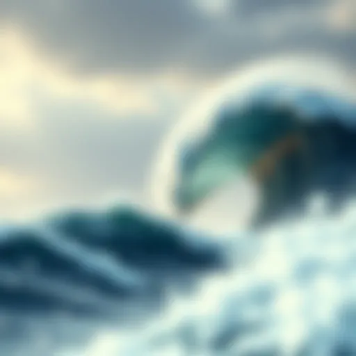 A mesmerizing view of The Great Wave off Kanagawa capturing the dynamic force of nature