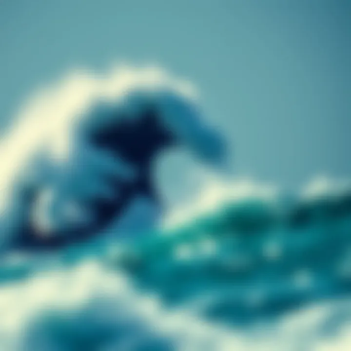 An artistic interpretation of The Great Wave's influence on modern graphic design and culture