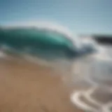 Gentle ocean waves lapping at a serene beach