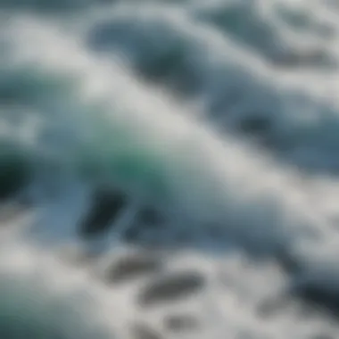 Close-up of ocean foam creating rhythmic patterns