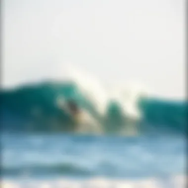 Surfers riding waves at Huntington Beach