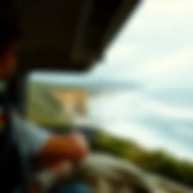 Scenic Coastal Van Trip Scenic view of a surfer van trip along the coast