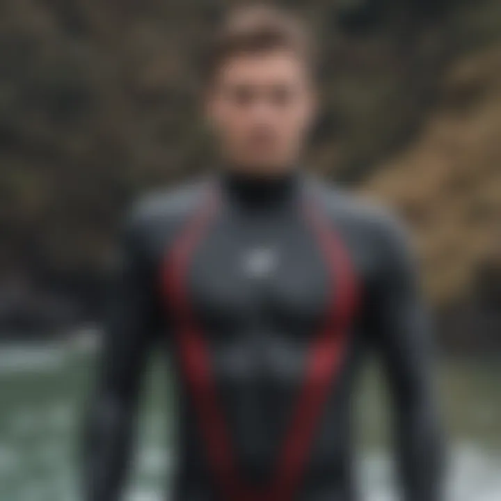 Close-up of wetsuit features highlighting comfort and performance