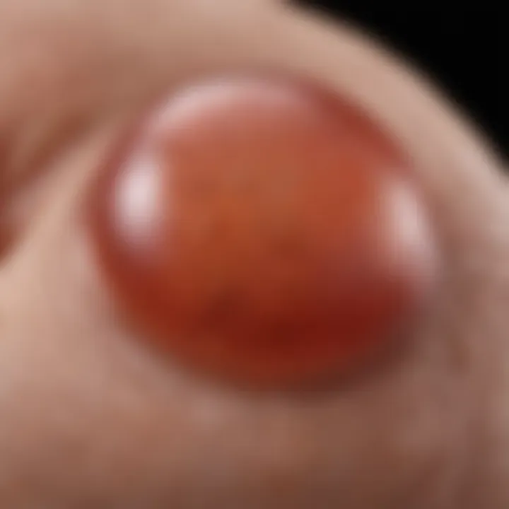 Close-up of skin showing blister formation