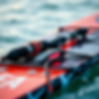 Close-up of electric foil board technology