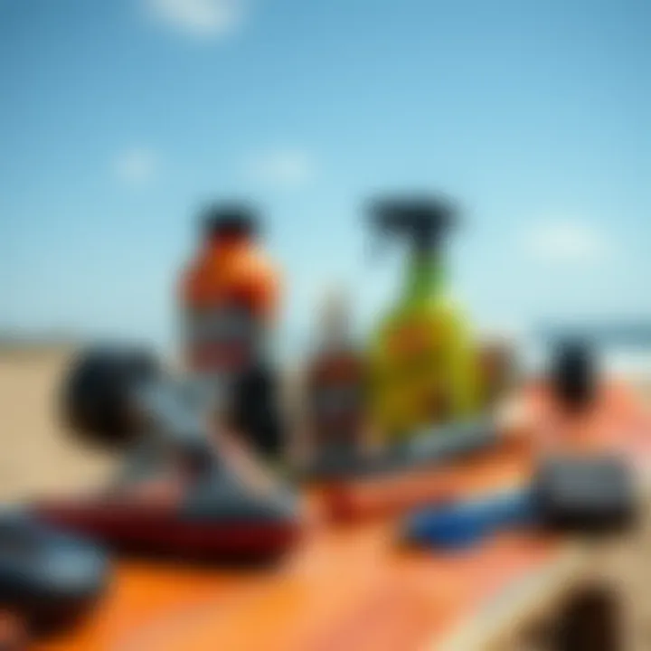 Maintenance tips for longboard decks visually represented with tools and products