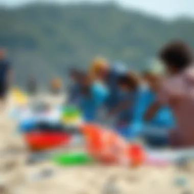 Community Engagement in Marine Protection A community beach cleanup event in progress