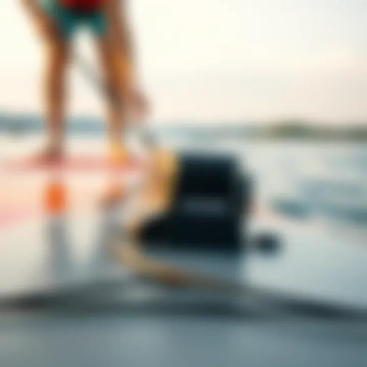 Advanced Motor Technology in Paddleboarding Close-up of the advanced motor technology on a paddleboard