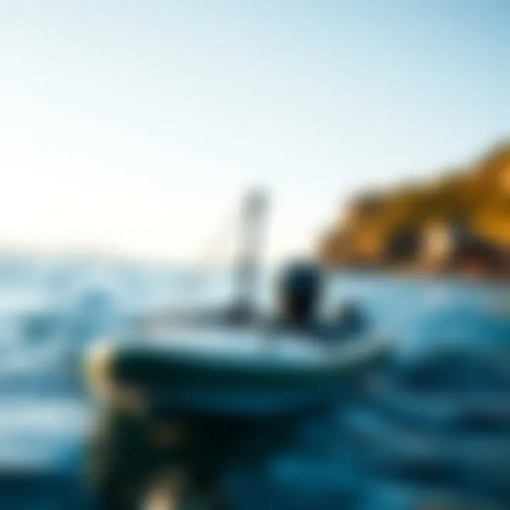 Eco-Friendly Design of a Paddleboard An eco-friendly paddleboard surrounded by nature