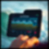 Visual representation of a surf forecast app interface featuring wave heights and conditions