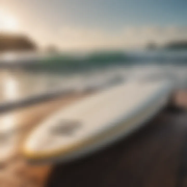 Various shipping options available for surfboards displayed on a table