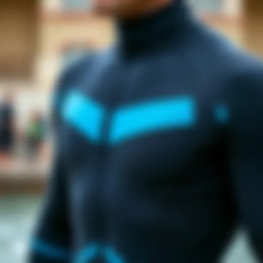 Front zip wetsuit showcasing design details