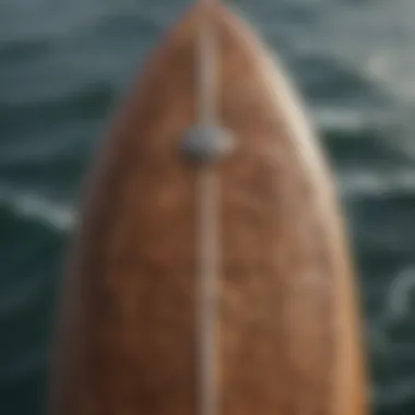 Close-up of the skipper surfboard design showcasing intricate features.