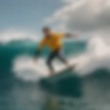 Skipper surfboard in action on a vibrant wave.