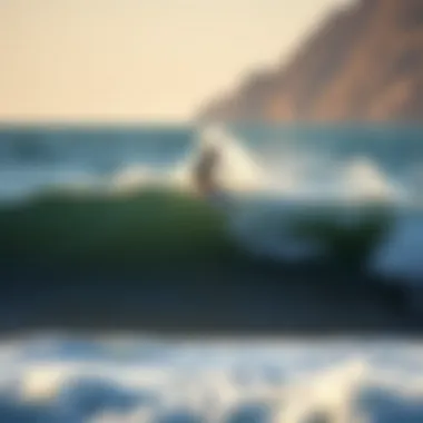 A surfer catching a wave with the wind blowing favorably behind them.