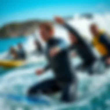 Wetsuit Jackets in Action During Water Sports Scene depicting various water sports activities with wetsuit jackets