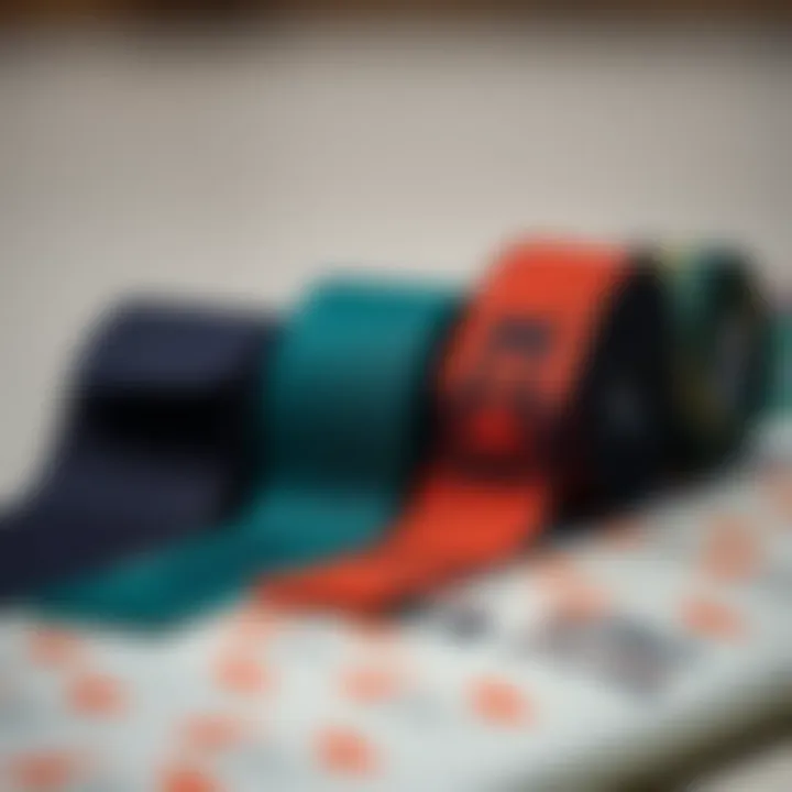 Varieties of Wetsuit Seam Tape Different types of seam tape displayed on a surface, highlighting variations.