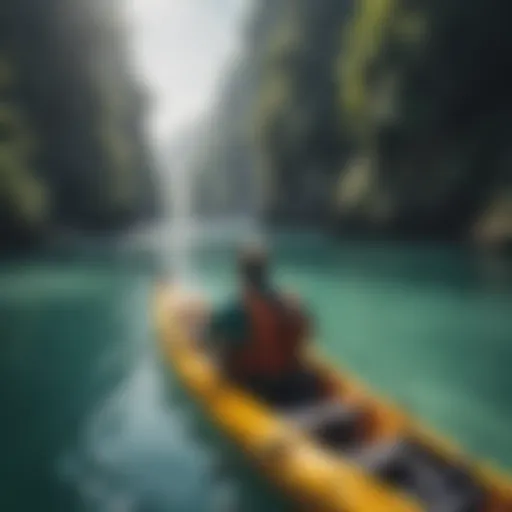 A beautiful kayak gliding through tranquil waters