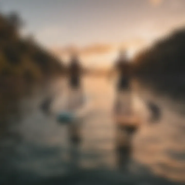 Vanhunks paddleboard on a vibrant sunset