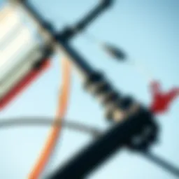 Detailed view of a windsurf mast showcasing its components